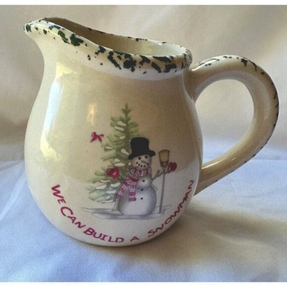 Dolgencorp,Inc Other - Stoneware Spoon Rest/Creamer Winter Christmas We Can Build a Snowman Replacement